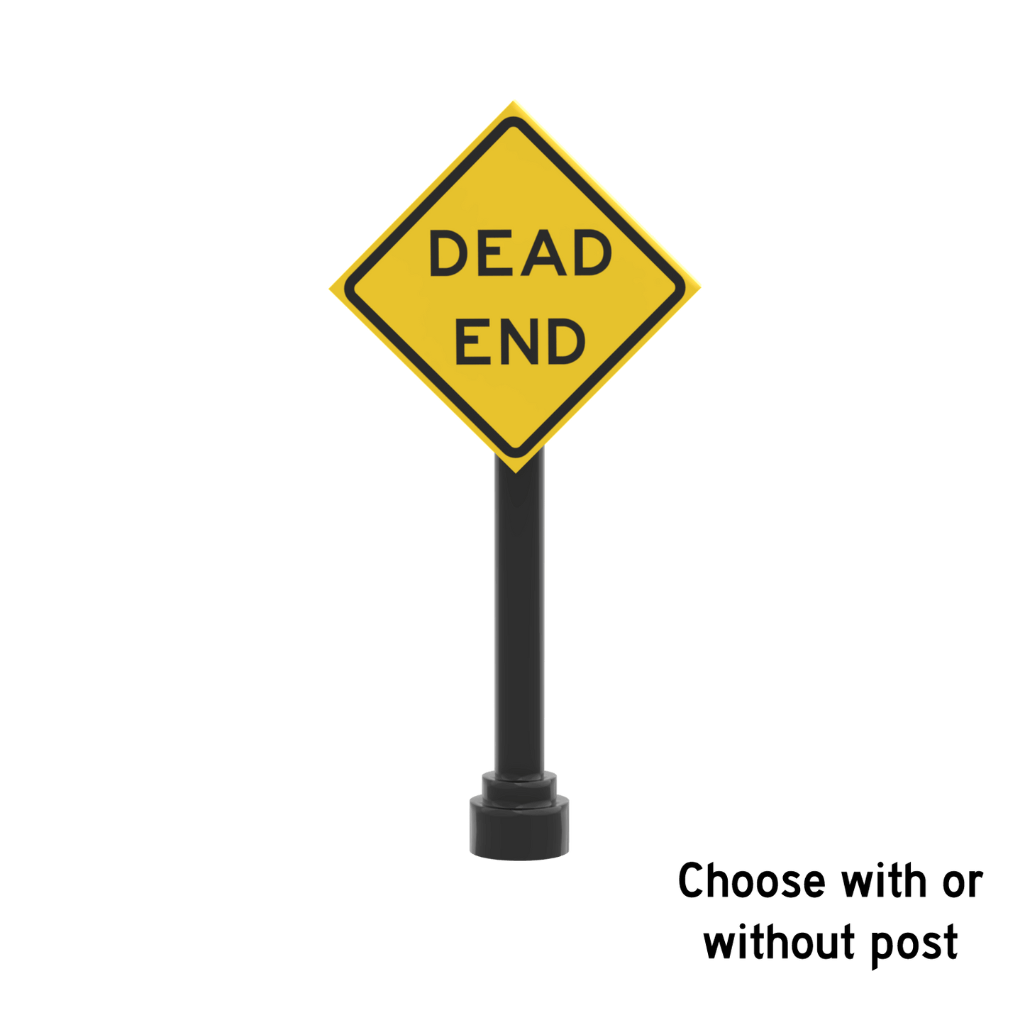 Dead End Street Sign - Custom Printed 2x2 Tile - Made Using a LEGO® Part