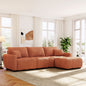 Sectional Sofa L-Shape Boucle Orange 4 Seat Ottoman 110 In