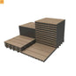 Outdoor Deck Tiles HDPE Dark Brown Interlocking 12x12in 27 Piece