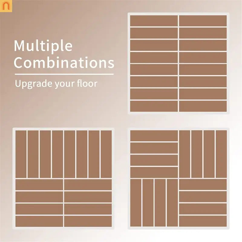Outdoor Deck Tiles Interlocking Plastic Dark Brown 12x12 in Pack of 9