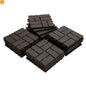 Outdoor Interlocking Deck Tiles Brown Checkered 12x12" 44 Pack