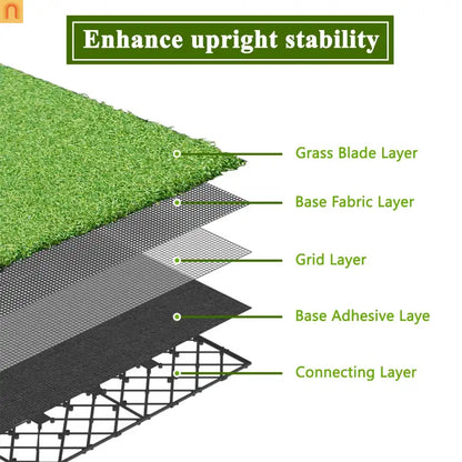 Outdoor Deck Tiles Artificial Turf Grass 12in Interlocking