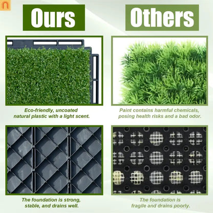 Outdoor Deck Tiles Artificial Turf Grass 12in Interlocking