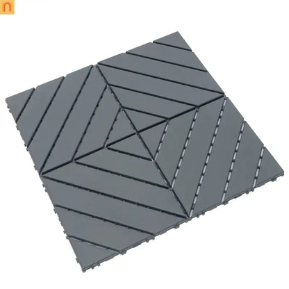 Outdoor Deck Tiles Interlocking PP Plastic Gray 12x12 in 44 Pack