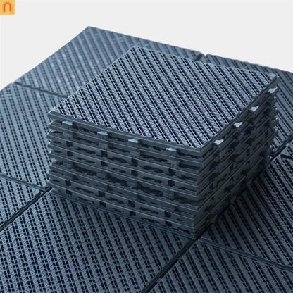 Outdoor Composite Deck Tiles 12x12" Dark Gray Interlocking