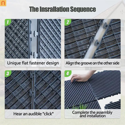 Outdoor Composite Deck Tiles 12x12" Dark Gray Interlocking