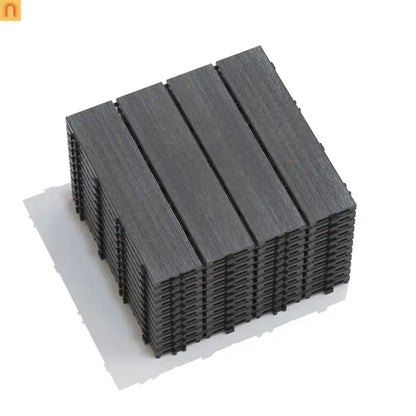 Outdoor Deck Tiles WPC Dark Gray 11.8in Pack of 22