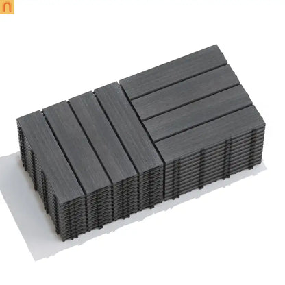 Outdoor Deck Tiles WPC Dark Gray 11.8in Pack of 22