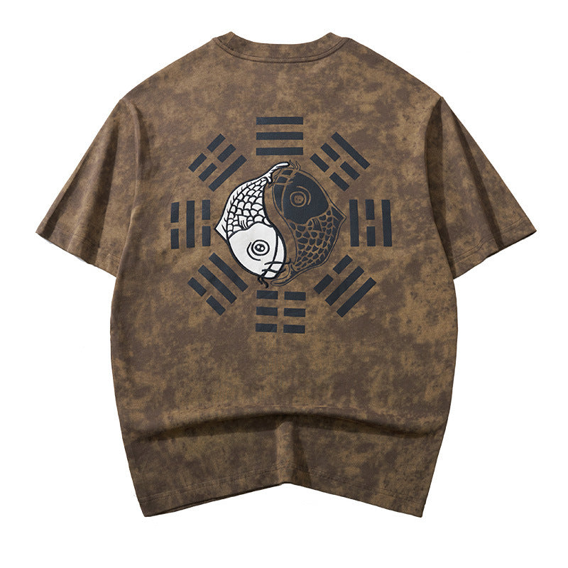 Koi Top Chinese Trendy Embroidered Short Sleeve