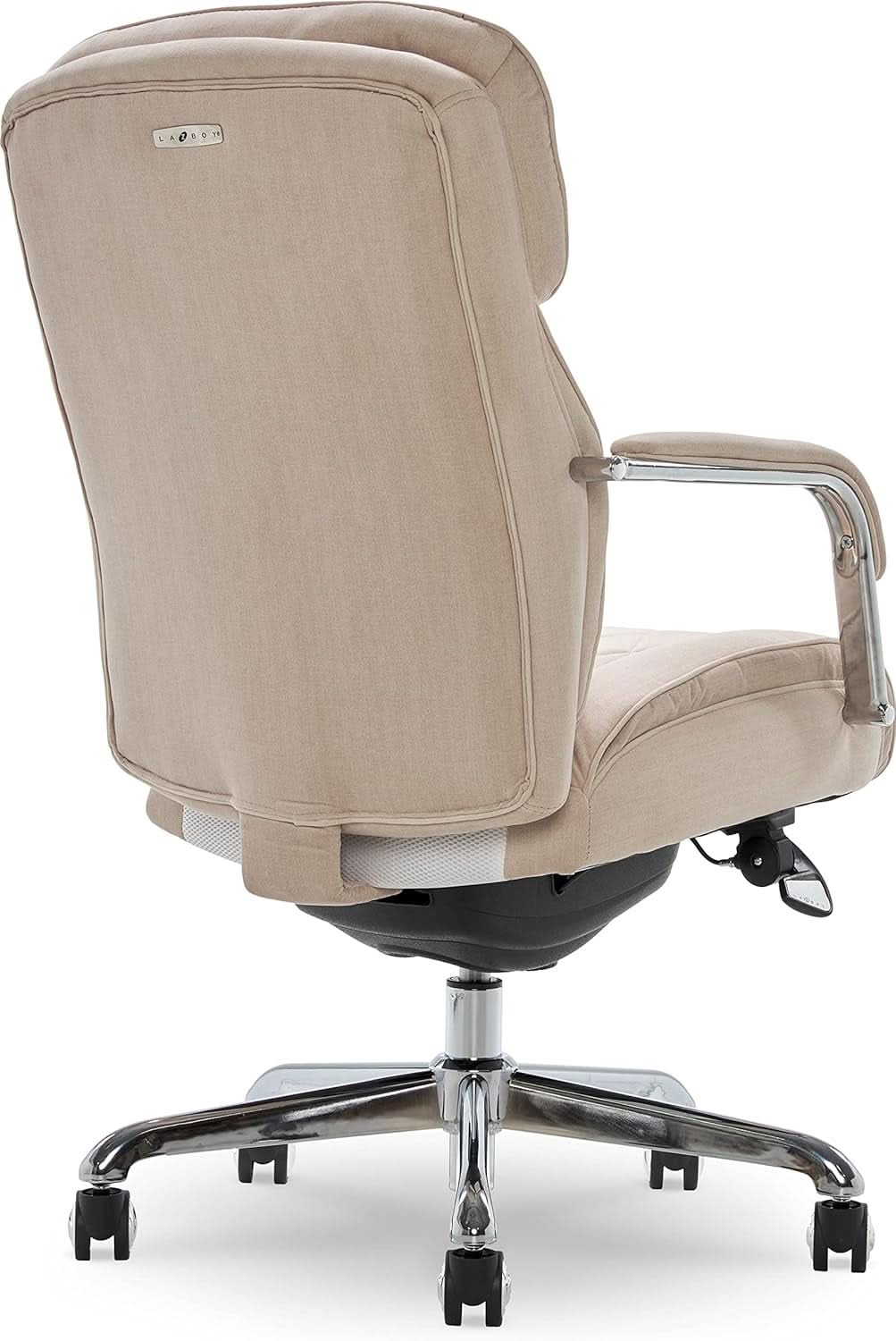 Quilted Leather Executive Office Chair With Lumbar Support Cream