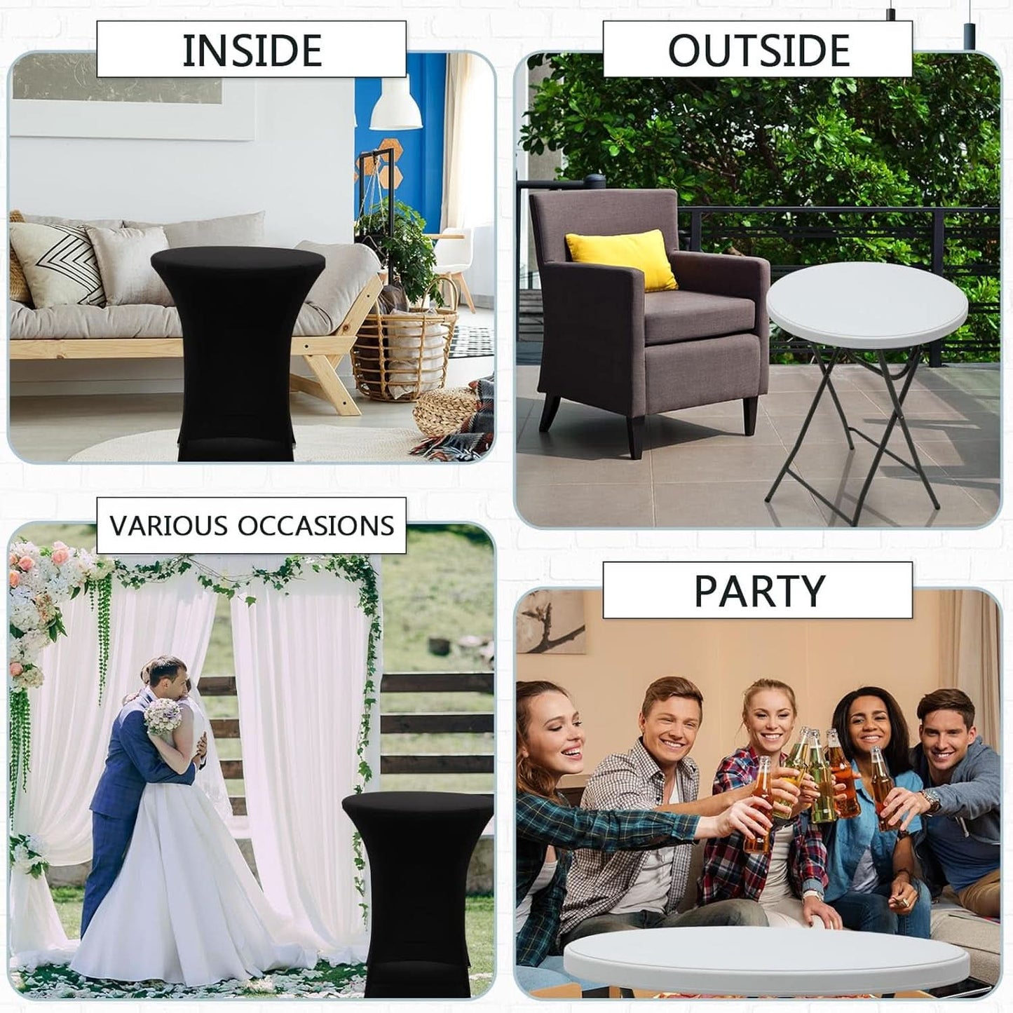 32 Inch Bar Height Folding Cocktail Tables Removable Legs