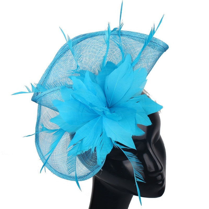 Fan-shaped Handcrafted Linen Headpiece