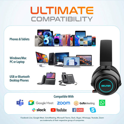 Delton G520 Wireless Bluetooth Headset Gaming and Computer Headphone