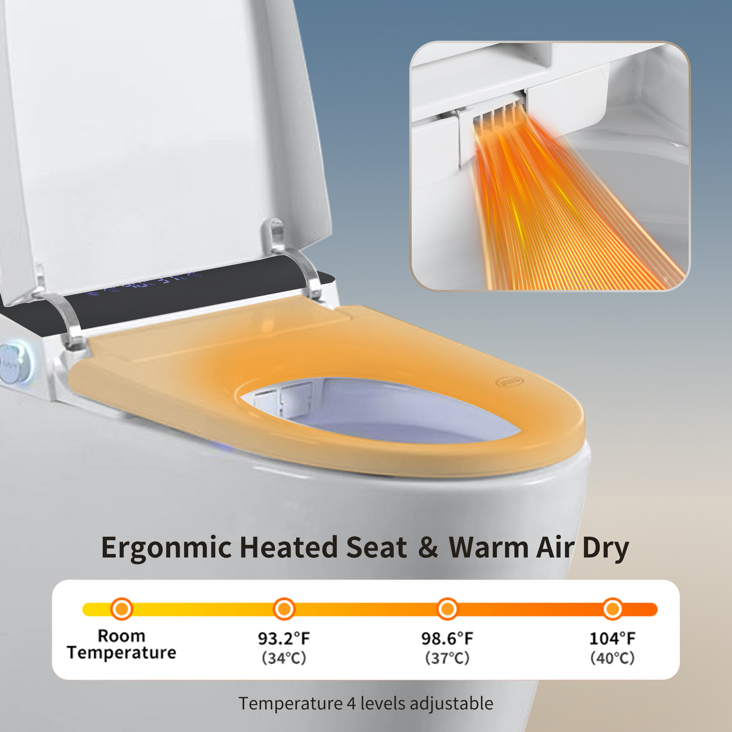 Tankless Smart Toilet With Bidet Built In, One-piece Bidet Toilet Seat, Auto ...