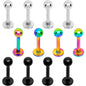 16G 5/16 Rainbow Black PVD Pack Set of 12 Labret Monroe