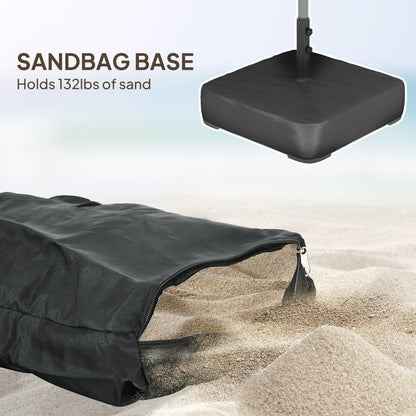 Patio Umbrella Double Sided Solar LED 118" Tilt