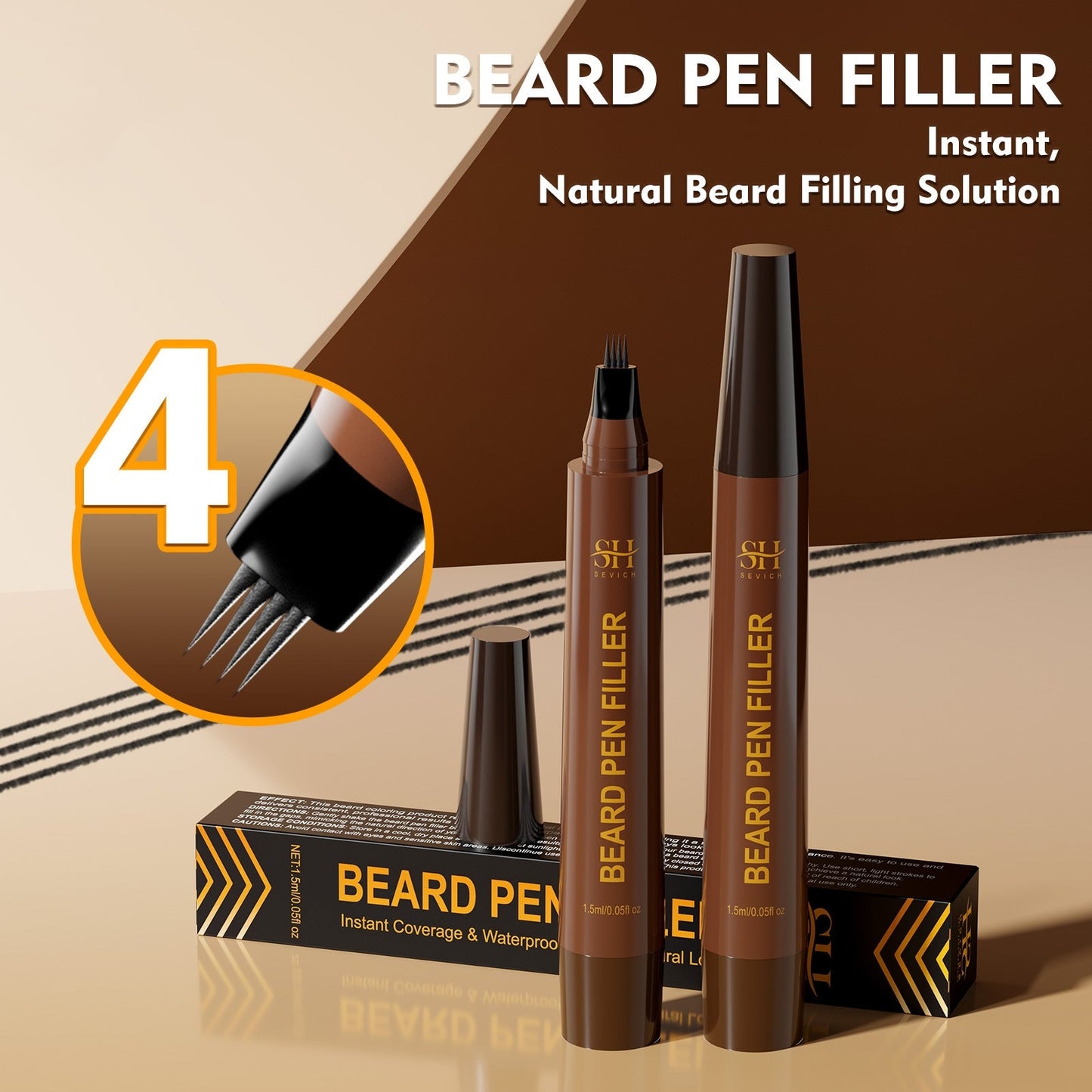 Men's Beard Eyebrow Hairline Headline Filler Sweatproof And Waterproof Natural Not Easy To Fade
