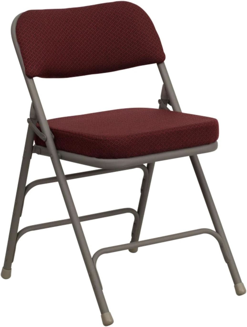 Hercules Folding Chairs Cushioned Burgundy Set of 2