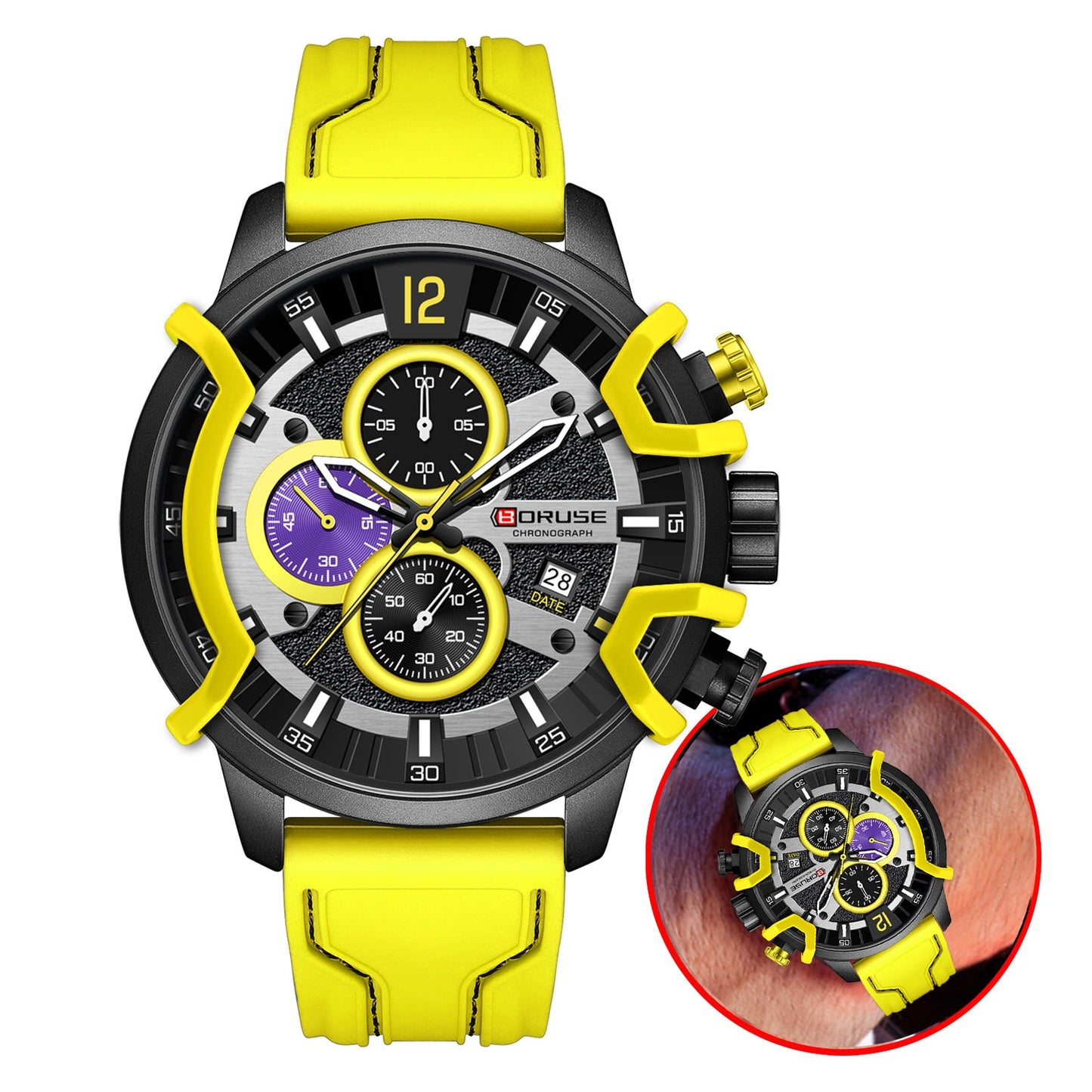 Multifunctional Waterproof Mens Luminous Quartz Watch