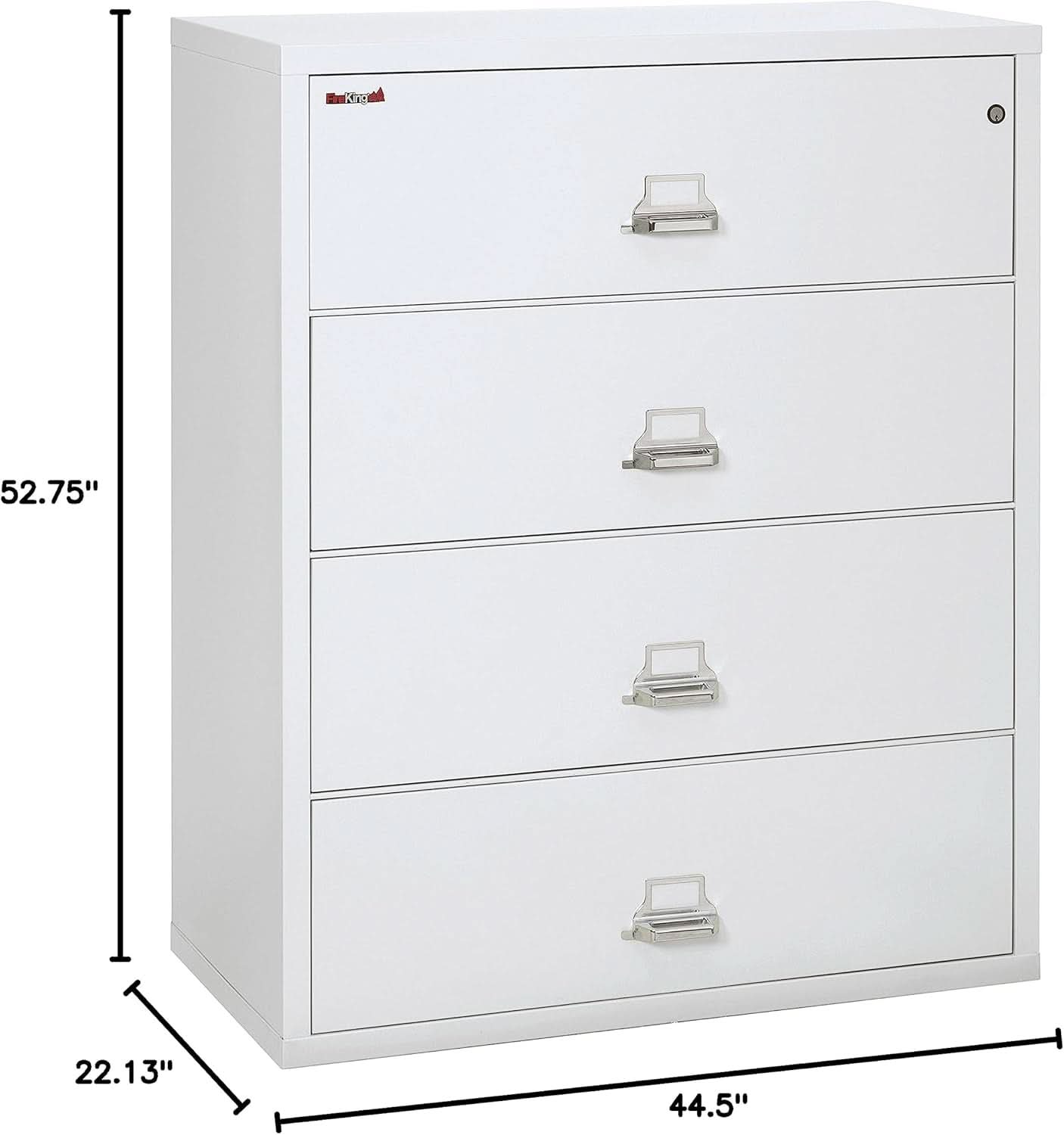 White 4 Drawer Fire Safe Lateral File Cabinet 1 Hour