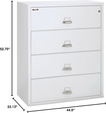White 4 Drawer Fire Safe Lateral File Cabinet 1 Hour