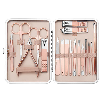 Stainless Steel Manicure & Pedicure Tool Set with Storage Case