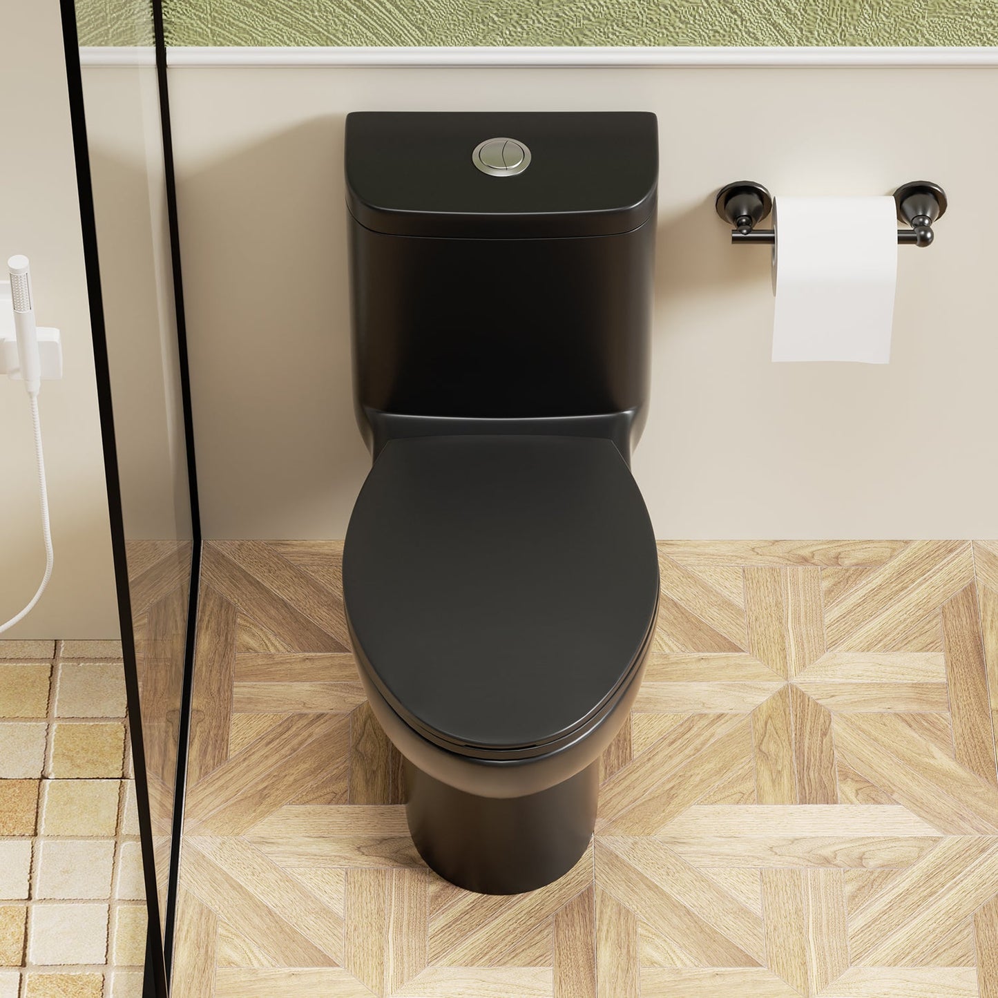 1.1/1.6 GPF Tornado Flush One-Piece Toilet with Comfort Chair Seat ADA Height...