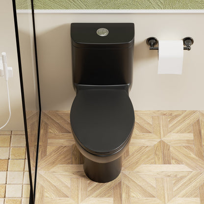 1.1/1.6 GPF Tornado Flush One-Piece Toilet with Comfort Chair Seat ADA Height...