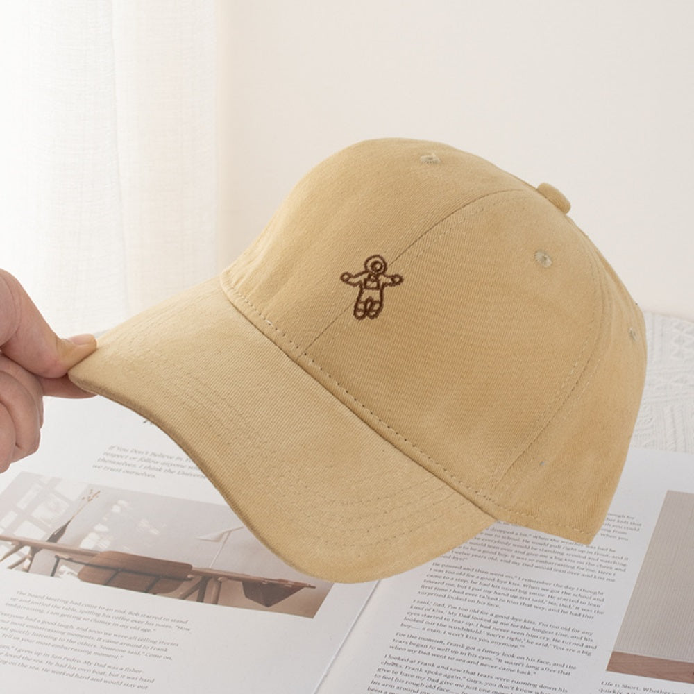 Unisex Mini Astronaut Embroidered Korean-style Casual Baseball Cap, Suitable For Daily Commuting And Outdoor Outings, Makes Your Face Look Smaller.
