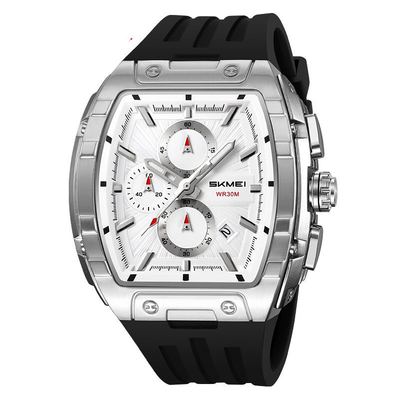 Shishi Mei Multi-function Chronograph Three-hand Watch Barrel-shaped Quartz Mens Watch