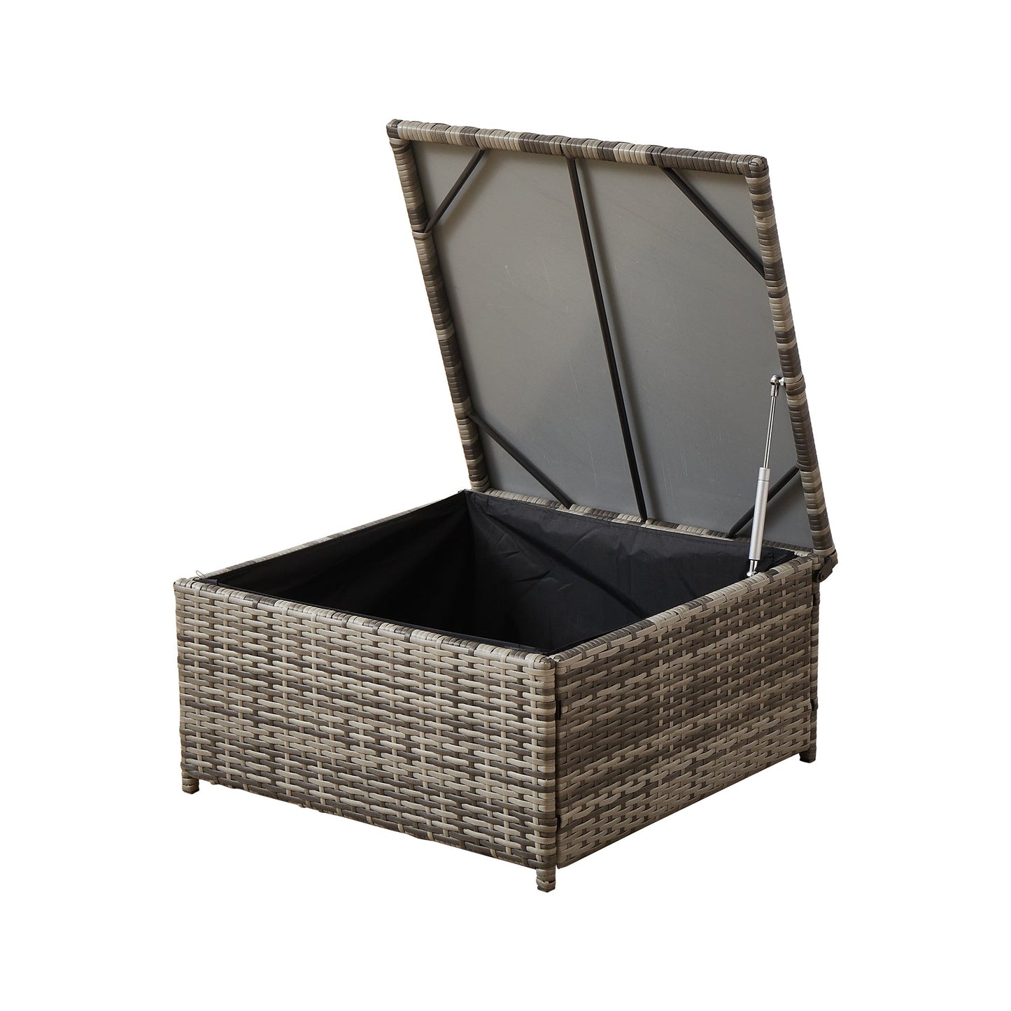 Outdoor Patio Sofa Set PE Rattan Blue Gray All Weather Steel Frame