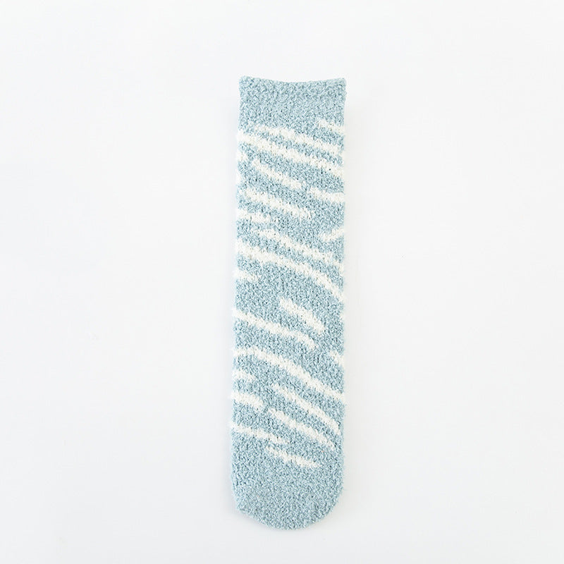Coral Velvet Warm Sleeping Towel Socks