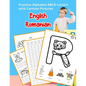 English Romanian Practice Alphabet ABCD letters with Cartoon Pictures: Practica Engleză Română litere alfabet cu imagini de desene animate - Paperback