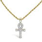 Diamond Ankh Cross Pendant in 10K Yellow Gold – 1.00 Cttw