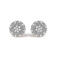 Diamond Beaded Double Halo Stud Earrings in 10K Yellow Gold – 1/7 Cttw