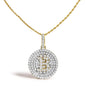 Diamond Bitcoin Letter B Coin Pendant Necklace in 10K Yellow Gold – 2 1/3 Cttw