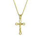 Diamond Cut Cross Necklace in Solid 10K Yellow Gold