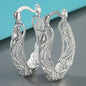 Diamond Cut Fancy Filigree Hoop Earrings