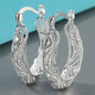 Diamond Cut Fancy Filigree Hoop Earrings