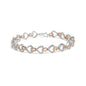 Diamond Infinity Loop & Swirl Link Bracelet in 10K Rose & White Gold – 1/4 Cttw