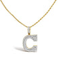 Diamond Letter C Initial Pendant Necklace in 10K Yellow Gold – 1 3/4 Cttw