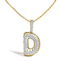 Diamond Letter D Initial Pendant Necklace in 10K Yellow Gold – 1 1/5 Cttw
