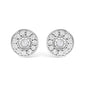 Diamond Miracle Set Halo Stud Earrings in .925 Sterling Silver – 1/4 Cttw