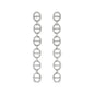Diamond Oval Link Dangle Earrings in .925 Sterling Silver – 1.0 Cttw