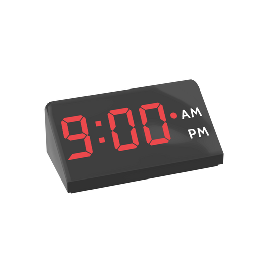 Alarm Clock - Minifig Scale - Custom Printed - Made Using LEGO® Parts