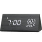 Digital Alarm Clock with Wooden Electronic LED Time Display