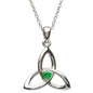 Sterling Silver Green CZ Trinity Pendant