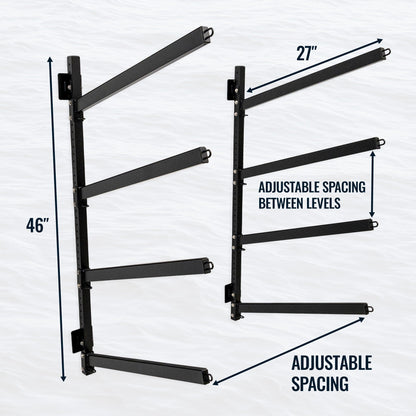 Shenandoah Kayak Rack | Outdoor Adjustable Storage | 4 Levels