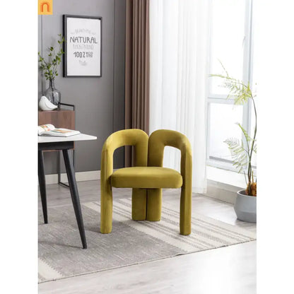 Dining Chair Barrel Curved Velvet Olive Set of 2 250 lb
