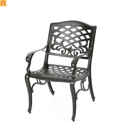 Outdoor Dining Chair Cast Aluminum Bronze 35" Set of 2